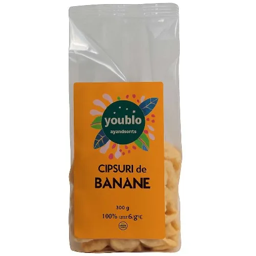 Chips banane organic, 150gr, youbio — preț și oferte
