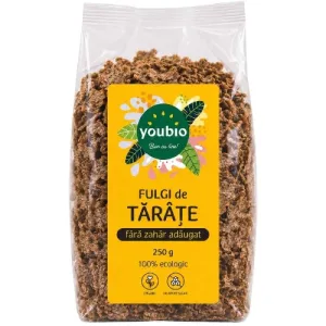 Fulgi de tarate din grau integral, fara zahar adaugat, organic, 250g, Youbio