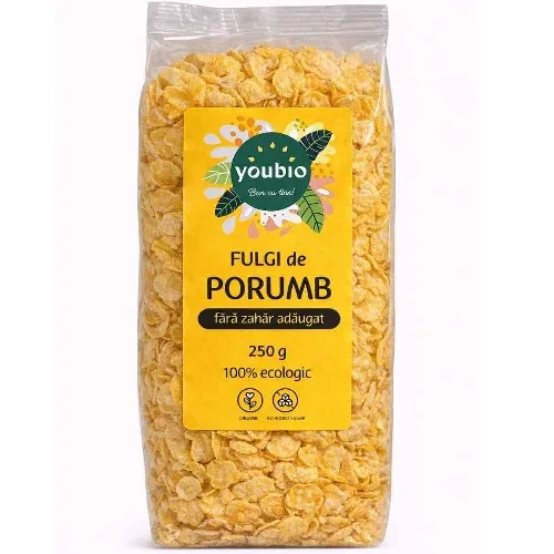 Fulgi de porumb, fara zahar adaugat, organic, 250g, youbio — preț și oferte