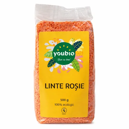 Linte rosie, organic, 500g, Youbio — preț și oferte