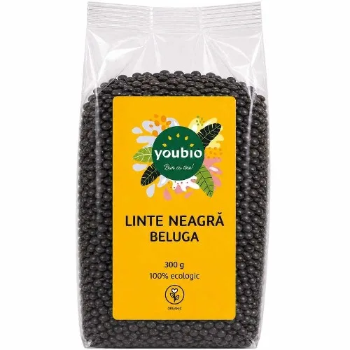 Linte neagra Beluga, organic, 300g, Youbio — preț și oferte