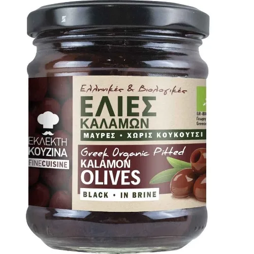 Masline Kalamon negre, fara samburi, organic, 190g, Fine Cuisine — preț și oferte