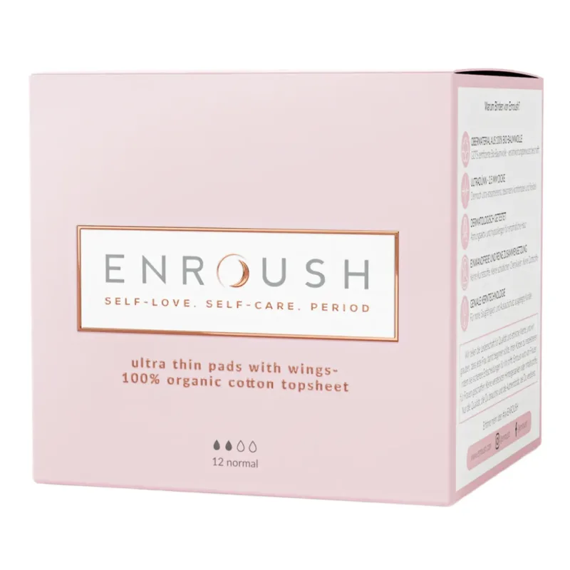 Absorbante din bumbac organic, Normal, 12 bucati, Enroush — preț și oferte