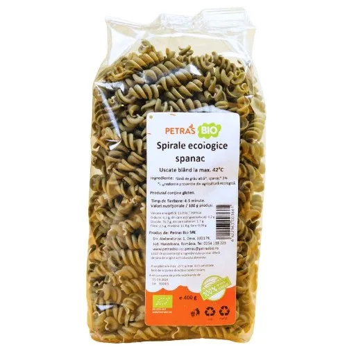 Spirale cu Spanac, Eco, 400g, Petras — preț și oferte