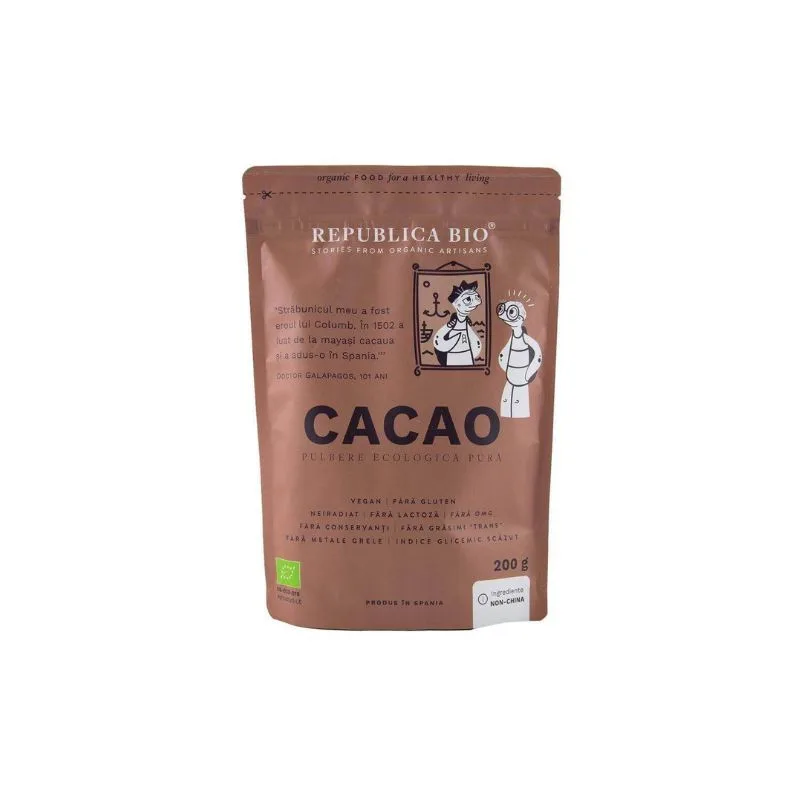 Republica BIO Cacao, pulbere ecologica pura, 200 g — preț și oferte