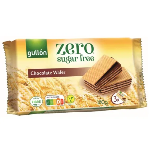 Napolitane cu Indulcitor fara Zahar cu Crema de Ciocolata 180gr Gullon — preț și oferte
