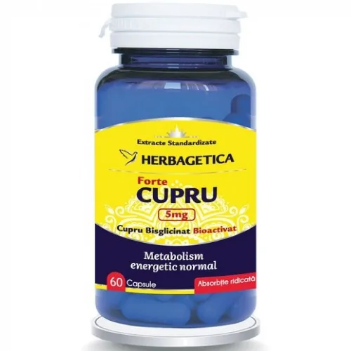 Cupru Forte 5mg 60cps Herbagetica — preț și oferte