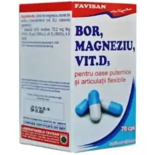 Bor, Magneziu si Vitamina D3 70cp Favisan — preț și oferte