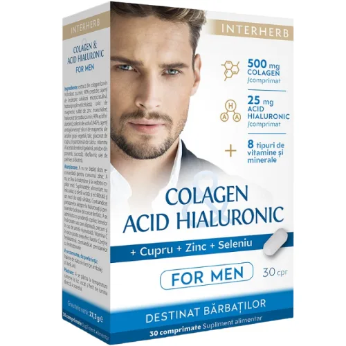 Colagen cu Acid Hialuronic pentru Barbati 30cpr Casa Herba — preț și oferte