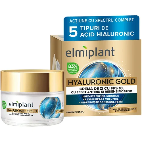Crema Antirid de Zi Hyaluronic Gold 50ml Elmiplant — preț și oferte