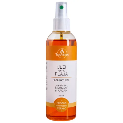 Ulei de Plaja 100% Natural cu Ulei de Morcov si Argan 200ml Trio Verde — preț și oferte