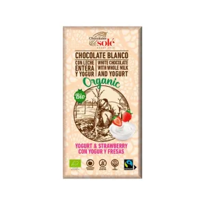 Ciocolata bio cu iaurt si capsuni, 100g, Chocolates Sole