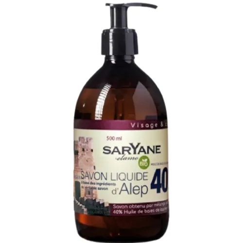 Sapun Lichid de Alep cu Frunze de Dafin 40% 500ml Saryane — preț și oferte