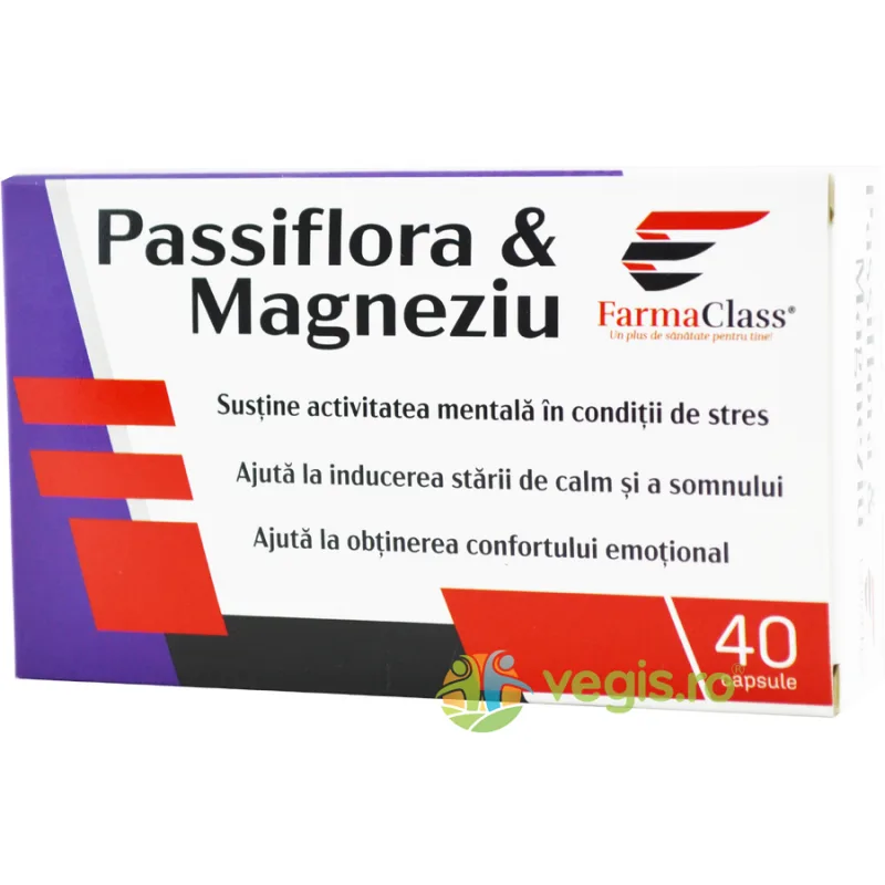 Passiflora si Magneziu 40cps Farmaclass — preț și oferte