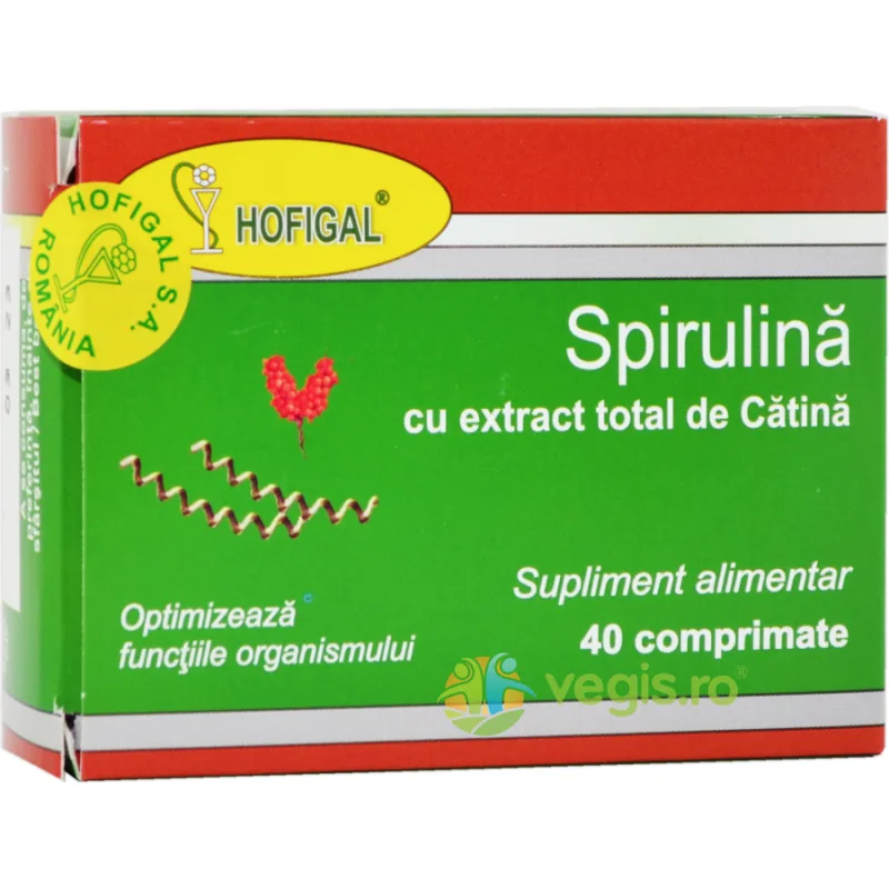Spirulina cu Extract Total de Catina 40cpr HOFIGAL — preț și oferte