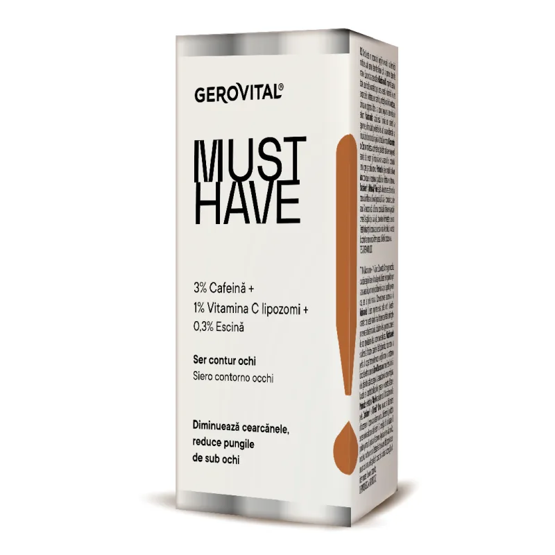Ser contur de ochi 3% Cafeina Must Have, 30 ml, Gerovital FARMEC — preț și oferte