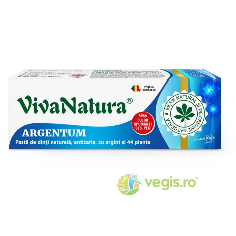 Pasta de Dinti Argentum cu Argila si Argint 50ml VIVA&nbsp;NATURA — preț și oferte