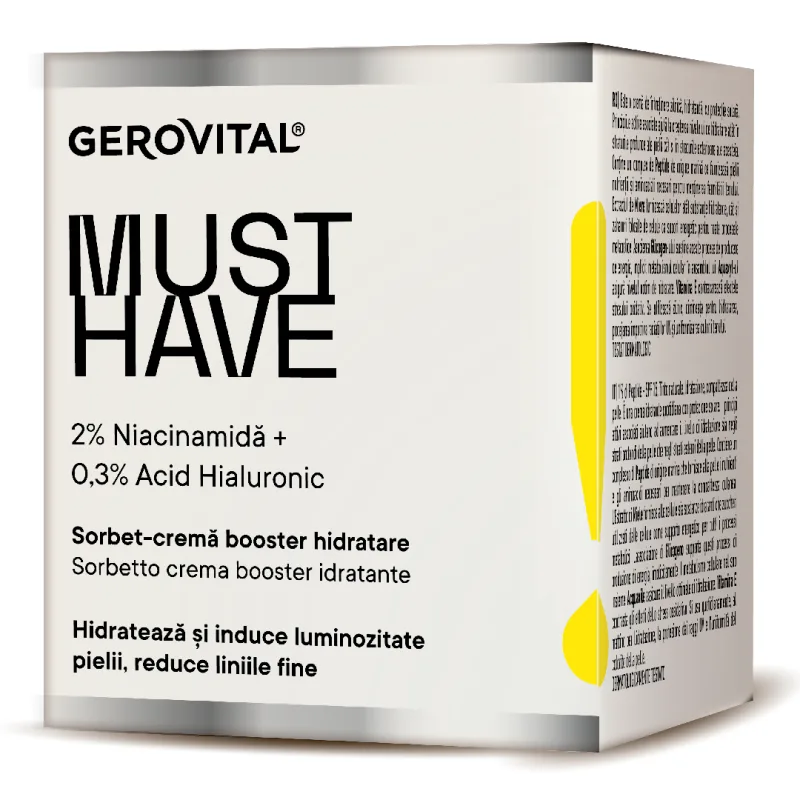 Sorbet-crema booster hidratare 2% Niacinamida Must Have, 50 ml, Gerovital FARMEC — preț și oferte