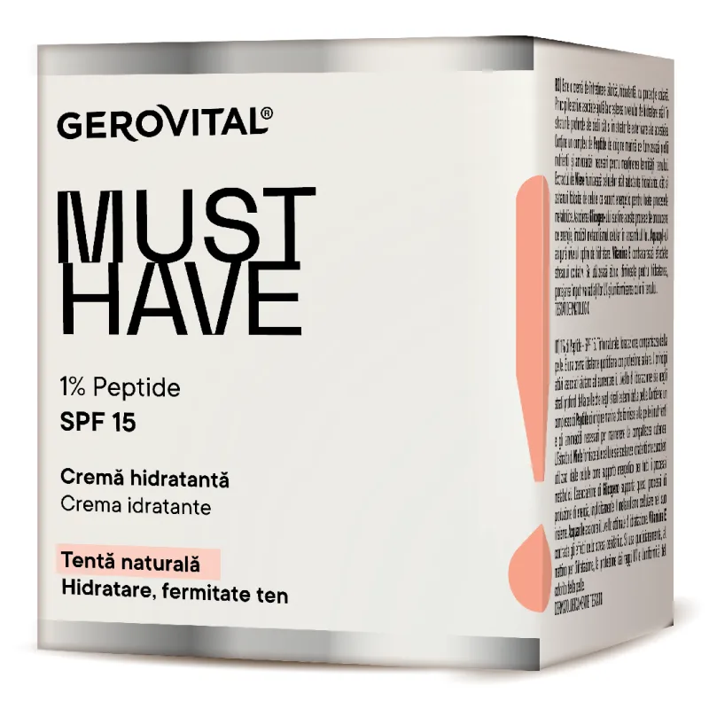 Crema hidratanta 1% Peptide SPF15 Must Have, 50 ml, Gerovital FARMEC — preț și oferte