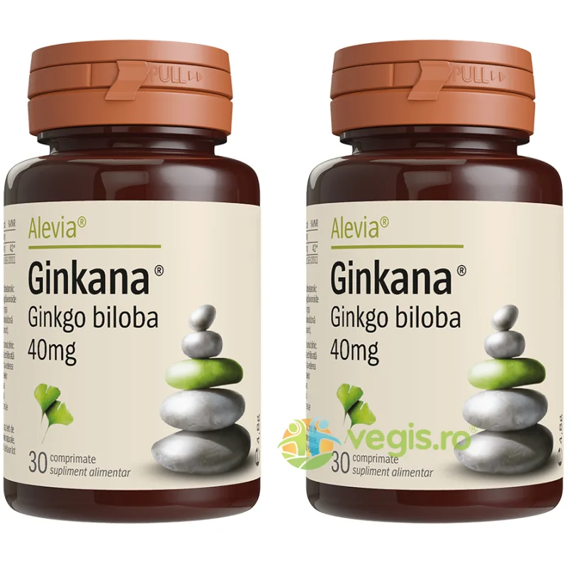 Pachet Ginkana Ginkgo Biloba 40mg 30cpr+30cpr ALEVIA — preț și oferte