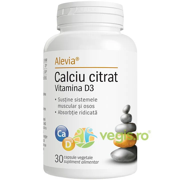 Calciu Citrat Vitamina D3 30cps vegetale ALEVIA — preț și oferte