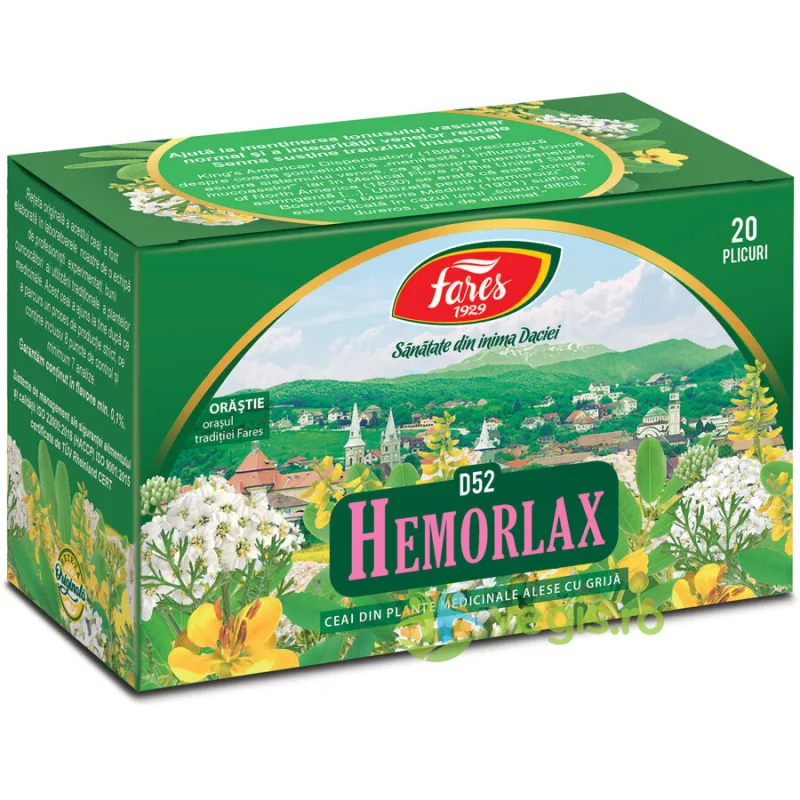 Ceai Hemorlax (Antihemoroidal) 20dz FARES — preț și oferte