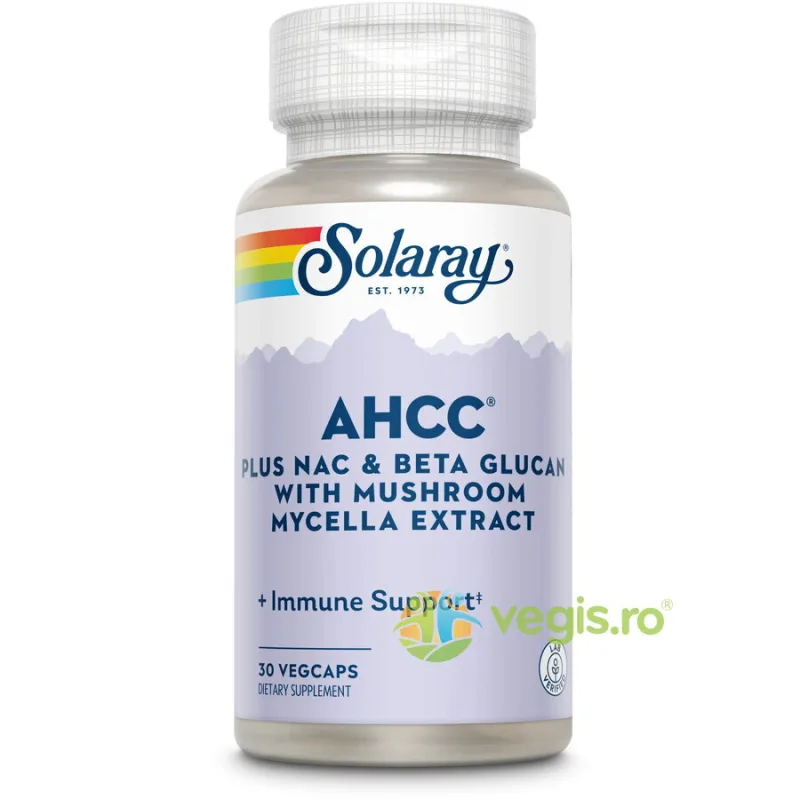 AHCC Plus Nac & Beta Glucan 30cps Secom, Solaray — preț și oferte