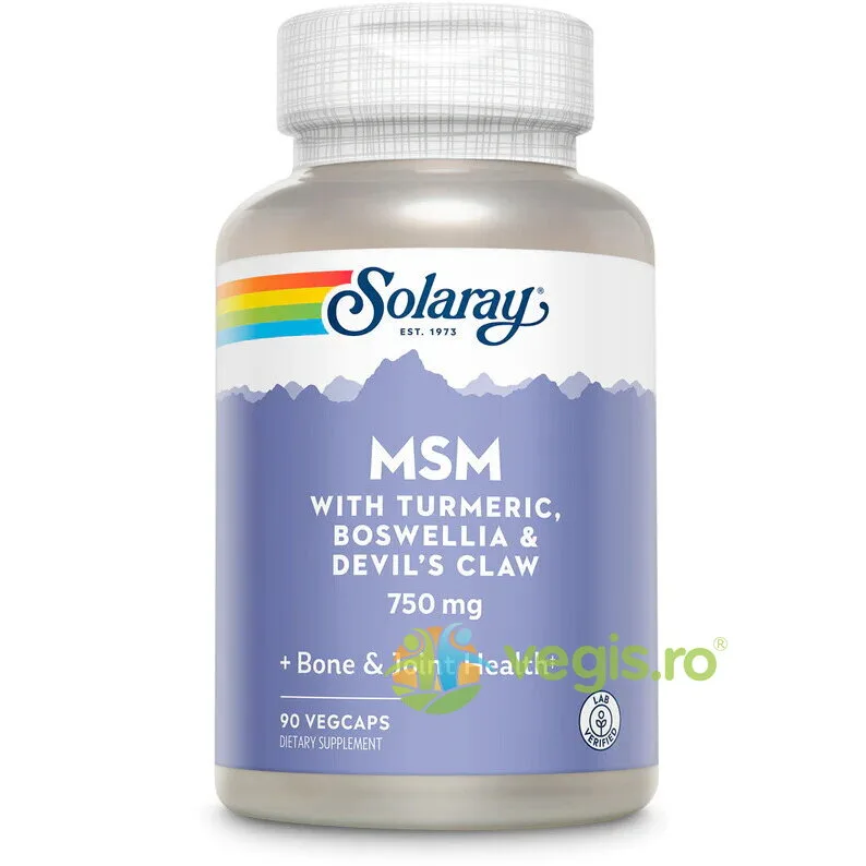 MSM 750mg (Metilsulfonilmetan) 90cps Secom, Solaray — preț și oferte