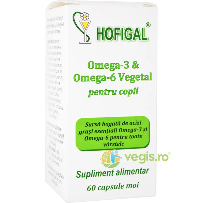 Omega 3 si Omega 6 Vegetal pentru Copii 60cps HOFIGAL — preț și oferte