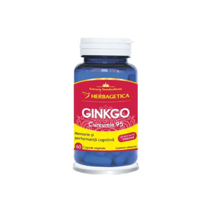 Ginkgo Curcumin95, 60 capsule, Herbagetica — preț și oferte