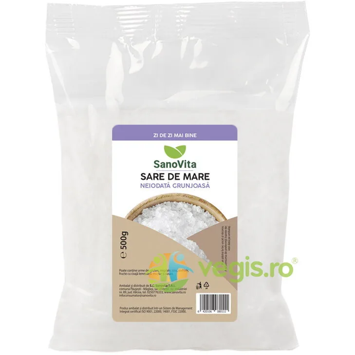 Sare de Mare Grunjoasa Neiodata 500g SANOVITA — preț și oferte