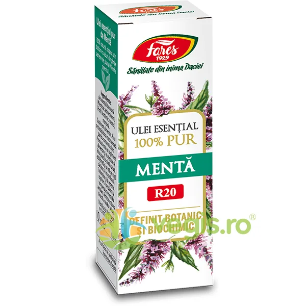 Ulei de Menta 100% Pur (R20) Definit Botanic si Biochimic 10ml FARES — preț și oferte
