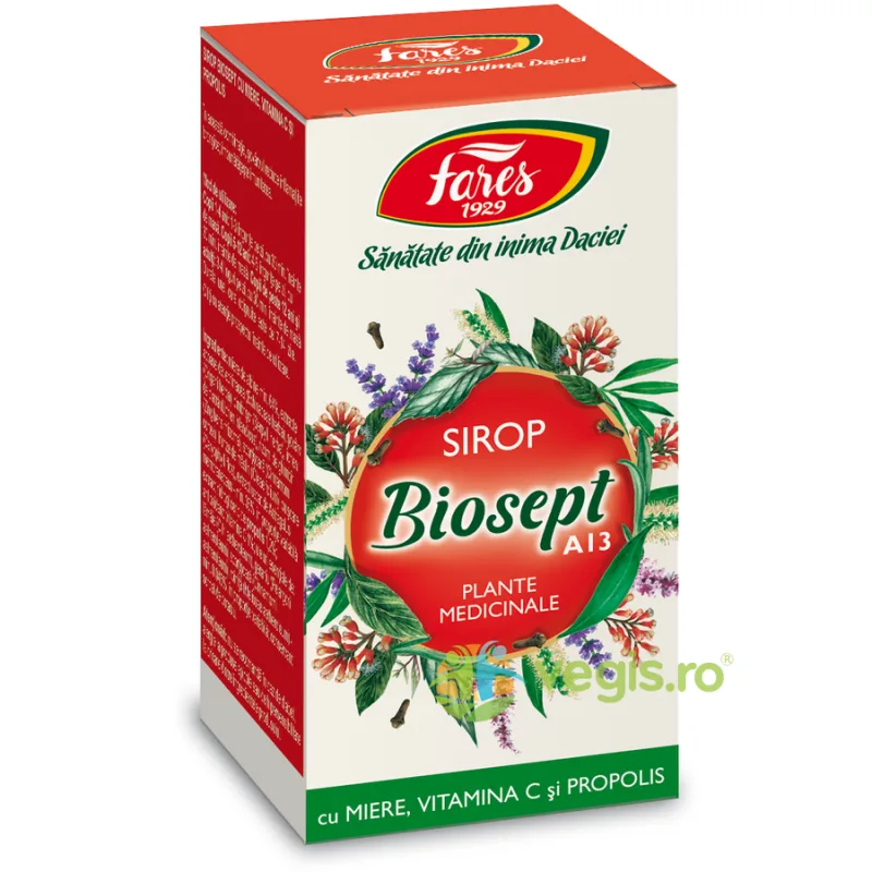 Biosept Sirop cu Miere, Vitamina C si Propolis (A13) 100ml FARES — preț și oferte