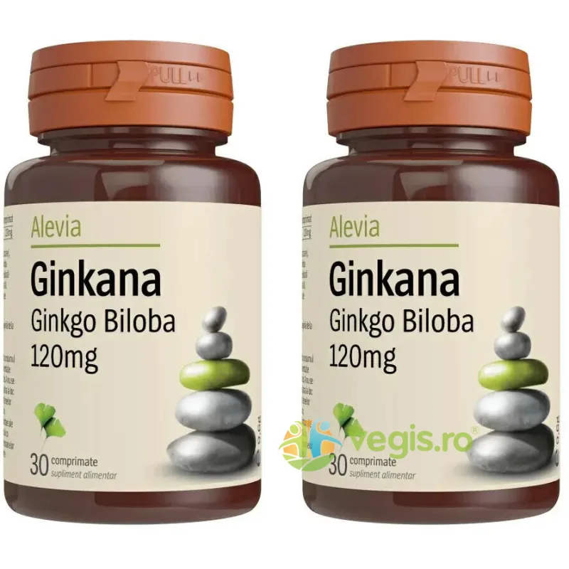 Pachet Ginkana Ginkgo Biloba 120mg 30cpr+30cpr ALEVIA — preț și oferte