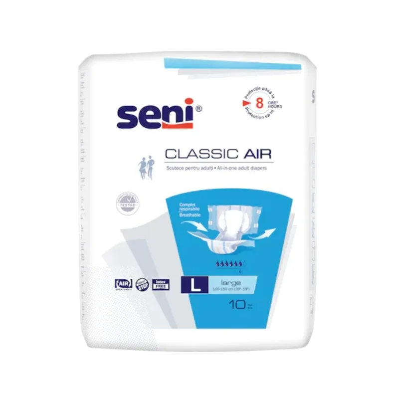 Scutece cu sistem inchis, Seni Classic Air x10 buc, L — preț și oferte