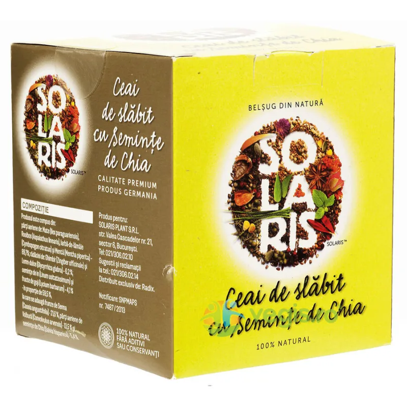 Ceai De Slabit Cu Seminte De Chia 2gr x 20dz SOLARIS — preț și oferte
