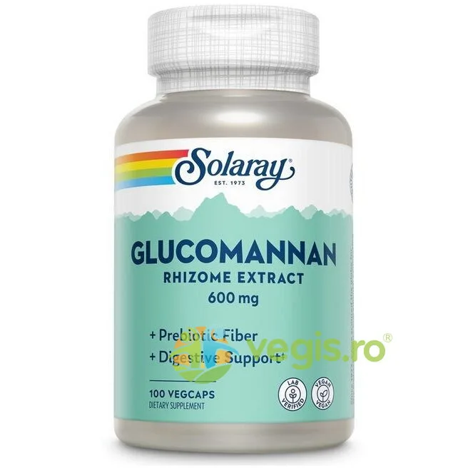Glucomannan (Konjac) 600mg 100cps Secom, Solaray — preț și oferte