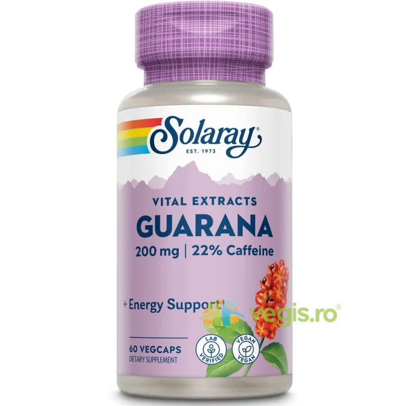 Guarana 200mg 60cps Secom, Solaray — preț și oferte