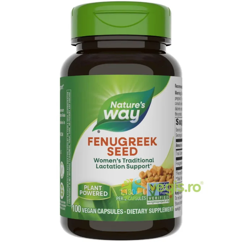 Fenugreek 565mg (Schinduf) 100cps Secom, Nature's Way — preț și oferte