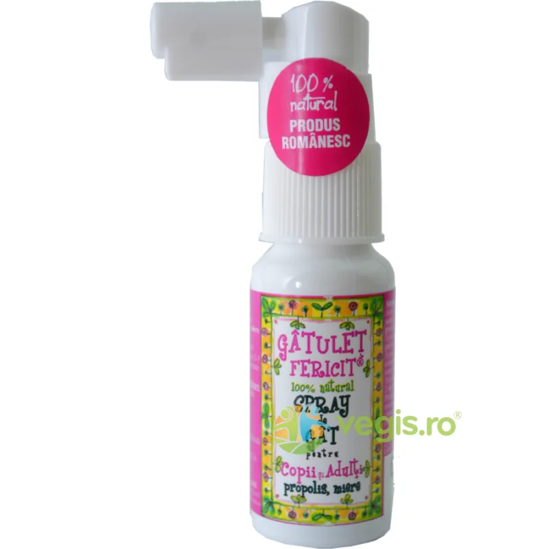 Gatulet Fericit (20ml) - Spray de Gat pentru Copii si Adulti cu Miere si Propolis PRISACA TRANSILVANIA — preț și oferte