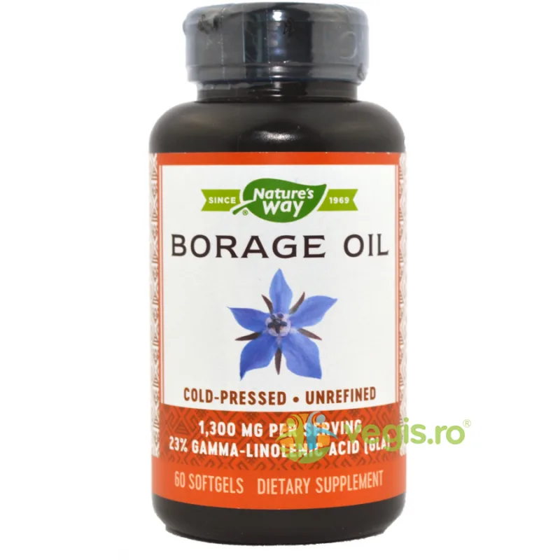 Borage (Limba-mielului) 1300mg EfaGold 60cps Secom, Nature's Way — preț și oferte