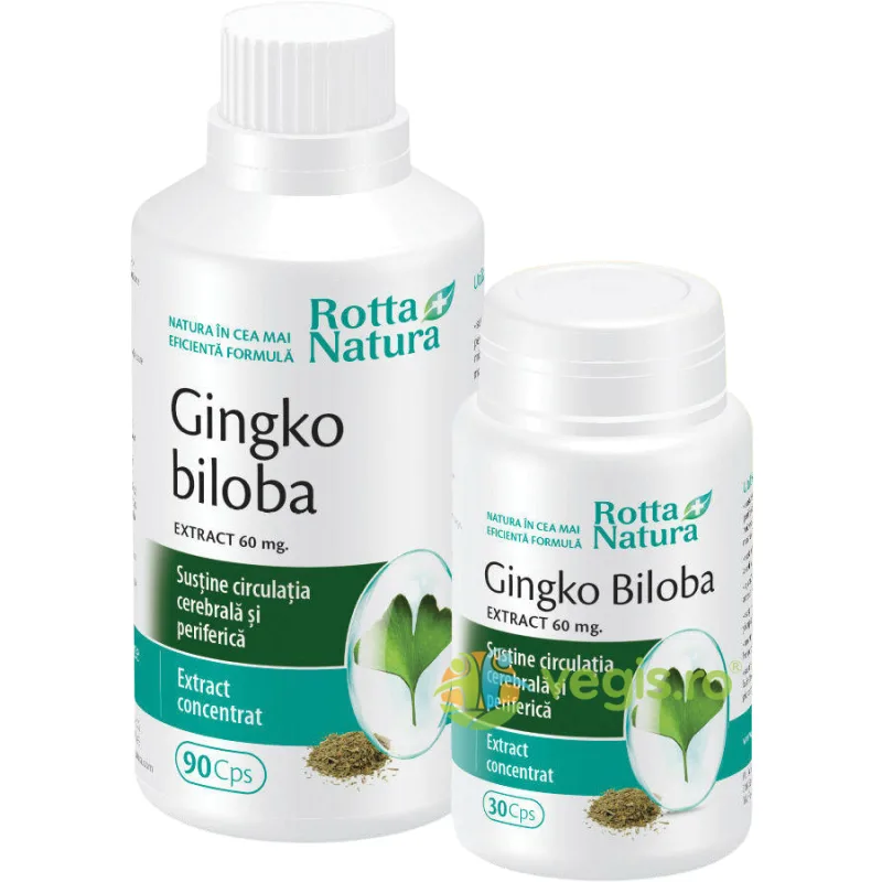 Pachet Ginkgo Biloba Extract 60mg 90cps+30cps ROTTA NATURA — preț și oferte