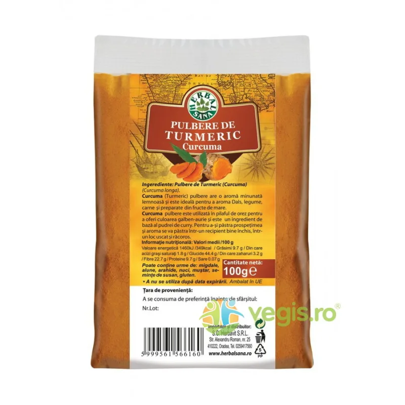 Turmeric (Curcuma) 100g Herbavit — preț și oferte