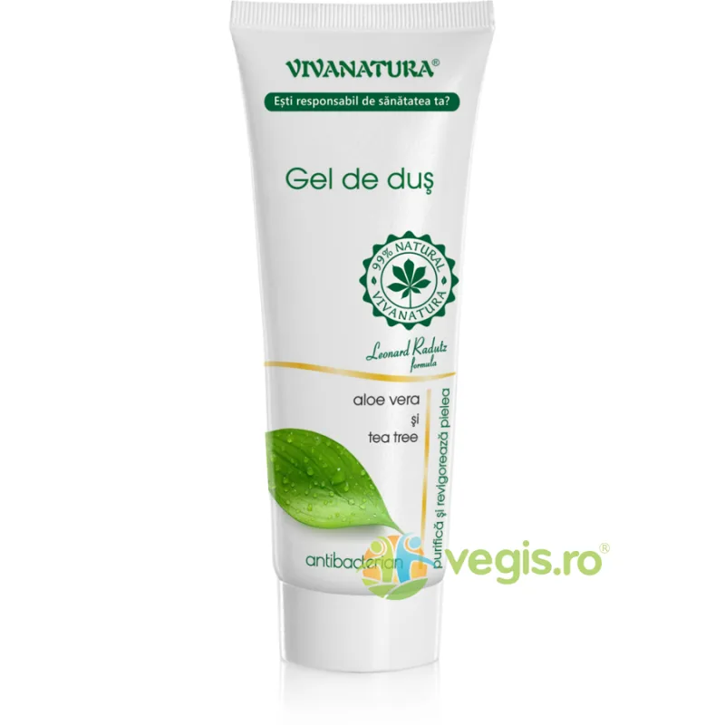 Gel De Dus Antibacterian Cu Aloe Si Tea Tree 250ml VIVA&nbsp;NATURA — preț și oferte