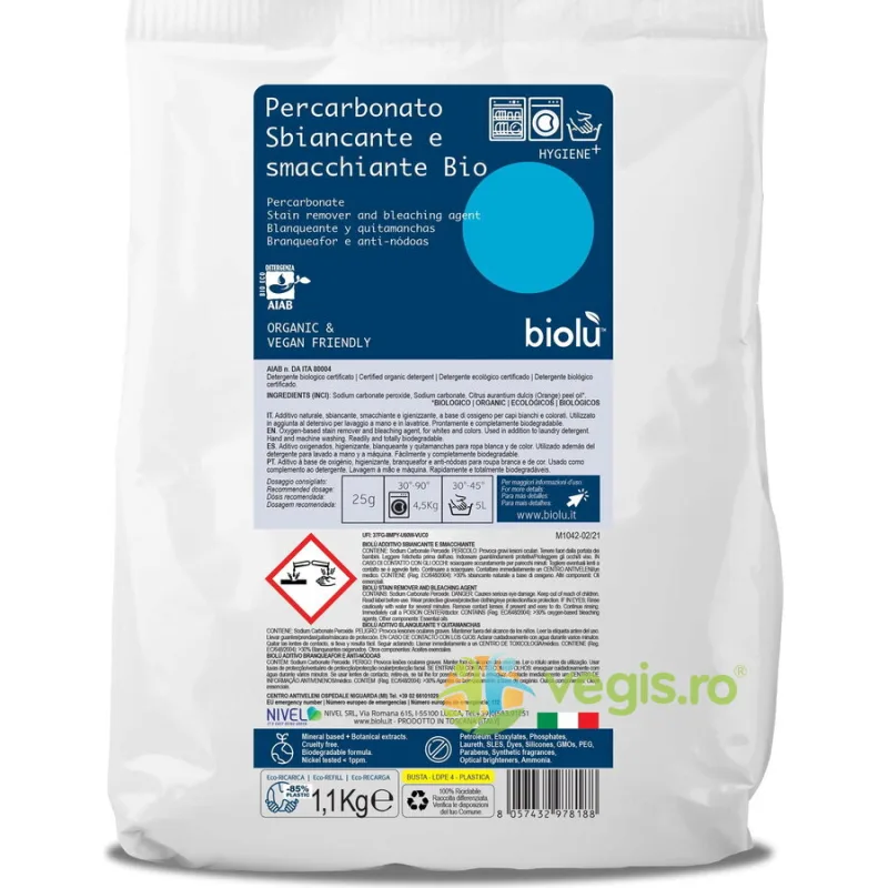 Detergent Pentru Scos Pete Pulbere 1100g BIOLU — preț și oferte