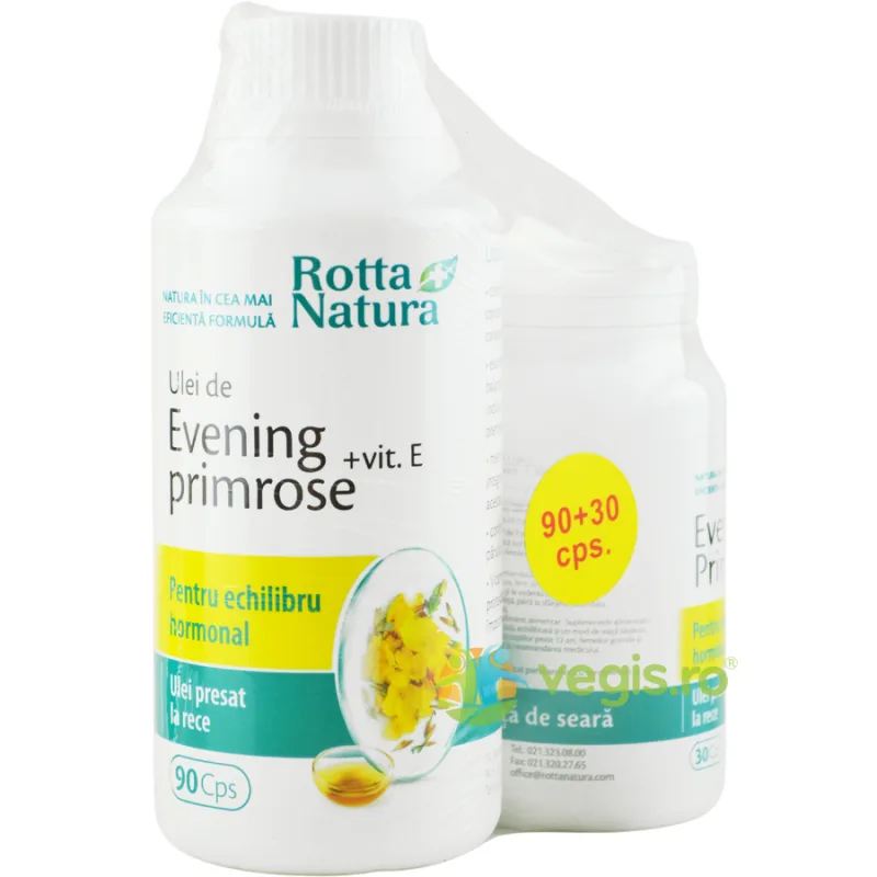 Pachet Evening Primrose + Vitamina E 90cps+30cps ROTTA NATURA — preț și oferte