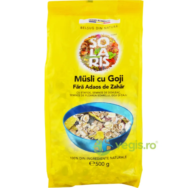 Musli Cu Goji Fara Zahar Adaugat 500gr SOLARIS — preț și oferte