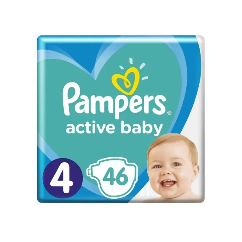 Pampers Scutece Active Baby Marimea 4, 9-14kg, 46 bucati — preț și oferte
