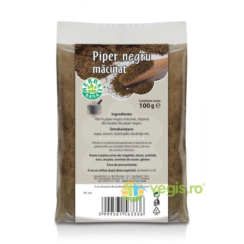 Piper Negru Macinat 100g Herbavit — preț și oferte