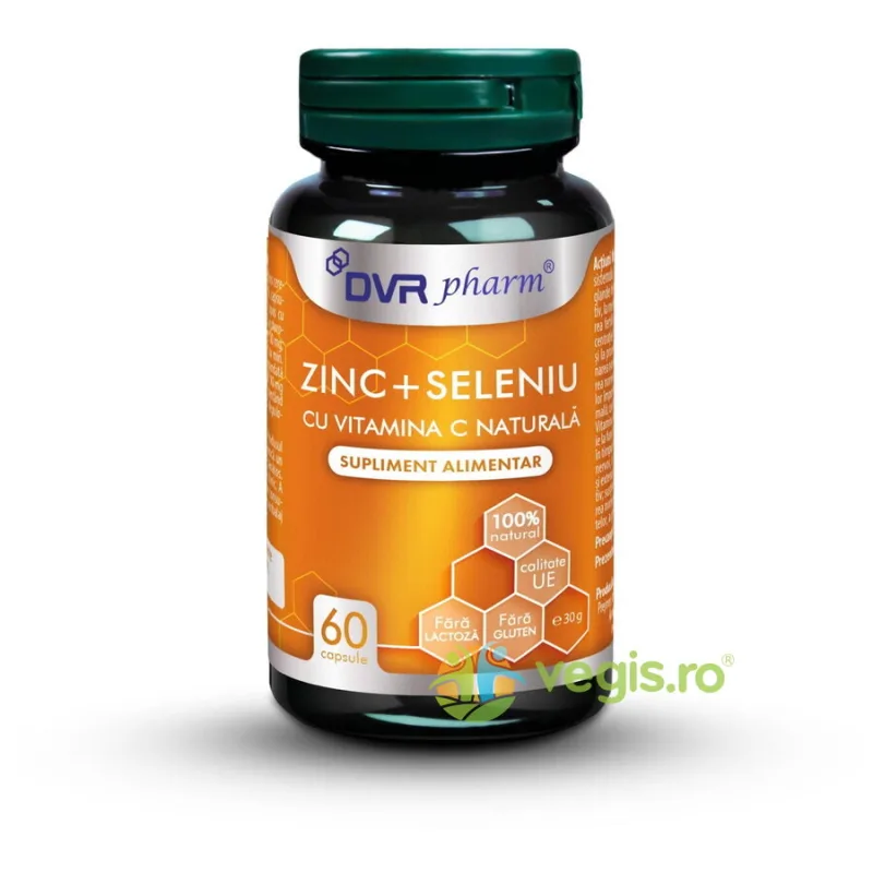 Zinc Seleniu Cu Vitamina C Naturala 60cps DVR&nbsp;PHARM — preț și oferte